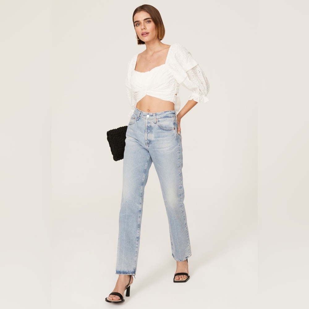 Marissa Webb White Eyelet Crop Top Sz 10